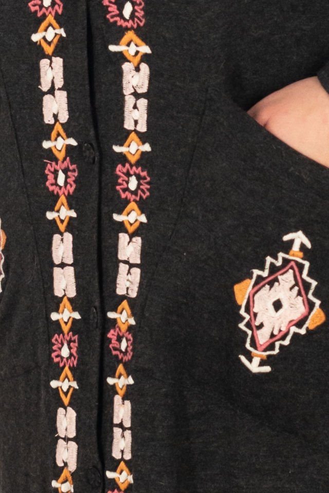 Rochie neagra cu broderie etnic, Marime XL