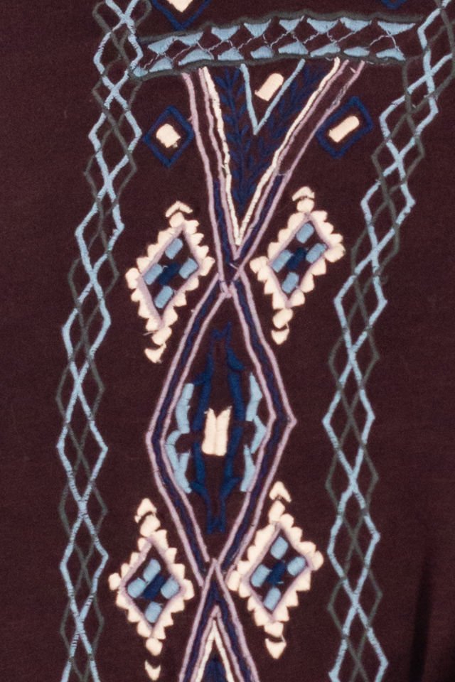 Bluza maro roscat cu broderie, Marime XL