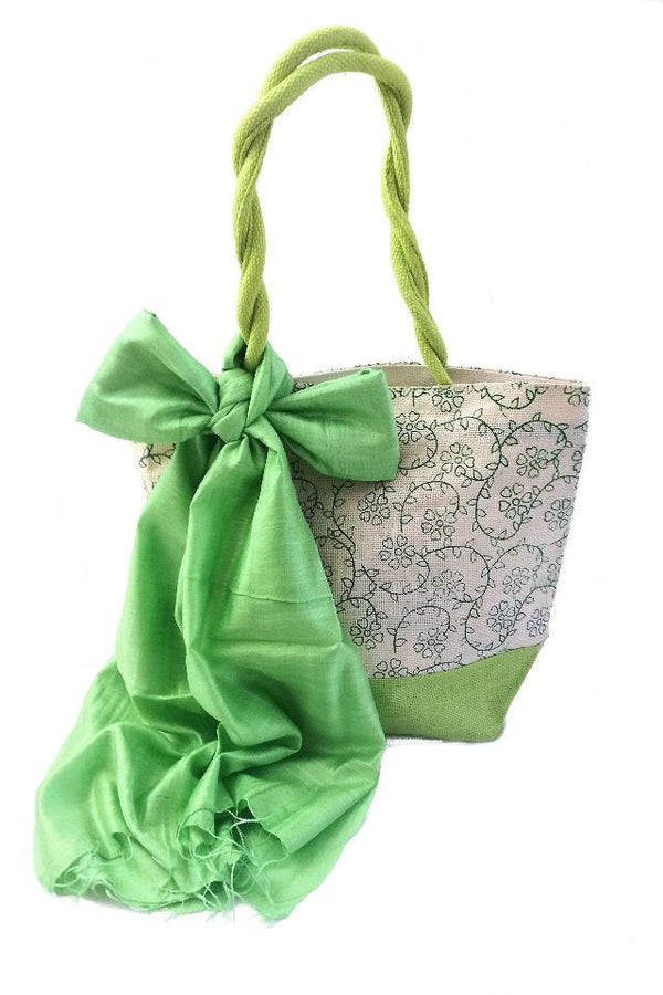 Geanta de iuta verde fistic