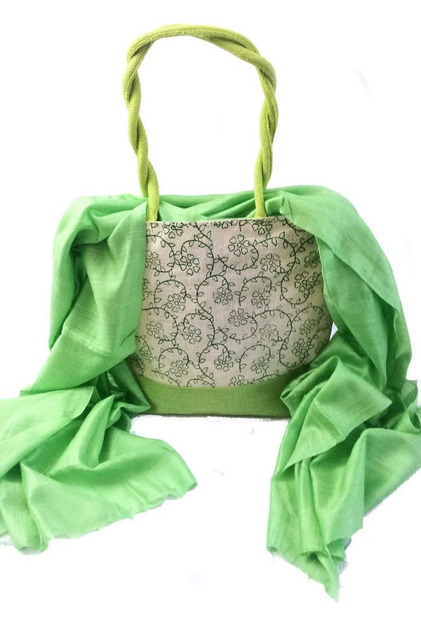 Geanta de iuta verde fistic