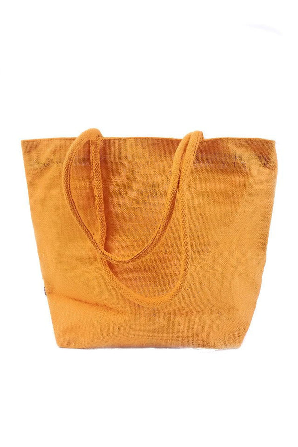 Geanta de iuta galben floral