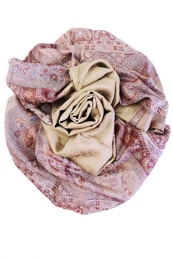 Esarfa Casmir reversibila bej Paisley oriental floral India