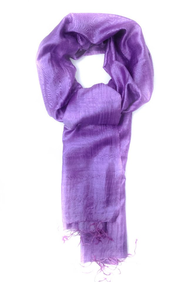 Esarfa Cara, Matase Cruda Indian Khadi Mov-Lila