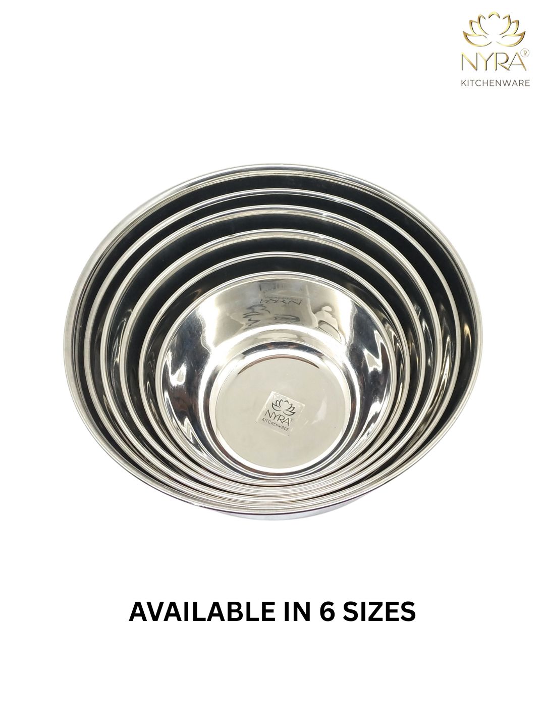Stainless Steel Round Mixing & Serving Bowl Available in 6 sizes