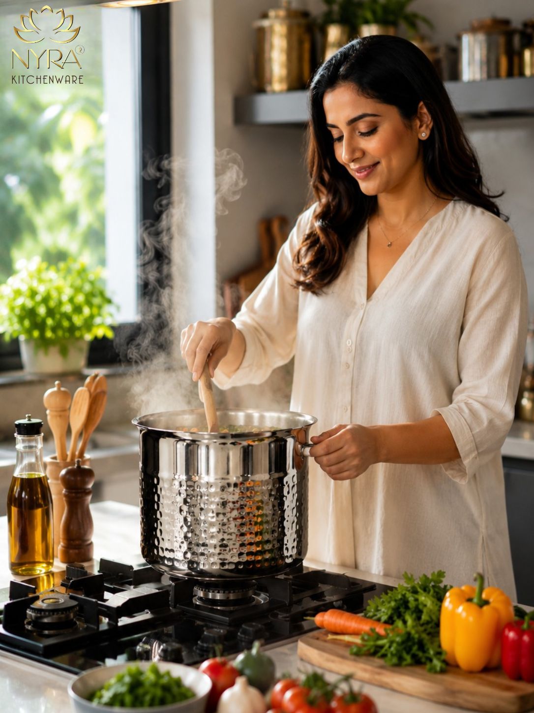 Premium Stainless Steel Hammered Deep Water Gunj - 6 Sizes