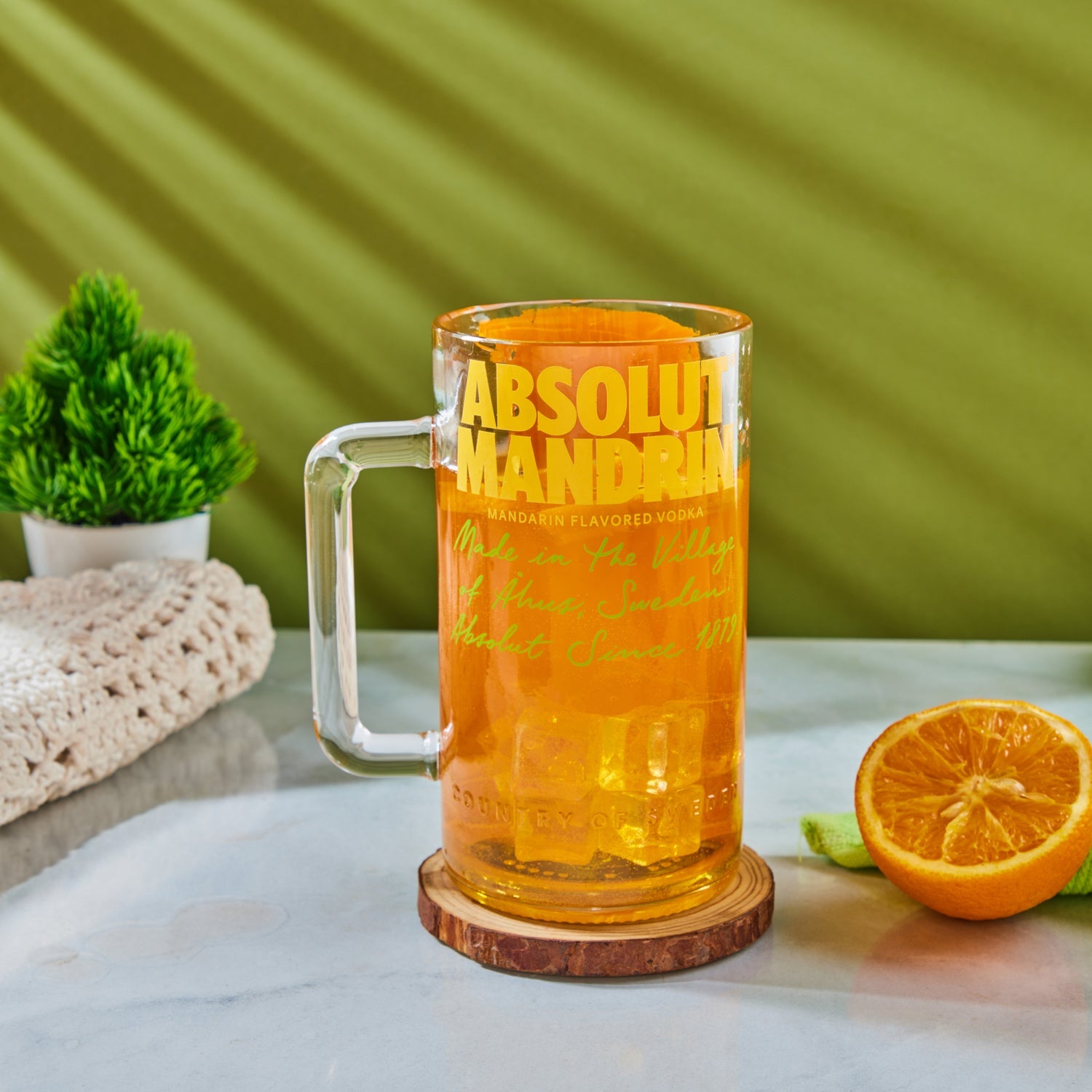 Absolut Mandrin Mug – Vibrant, Upcycled Glassware by The Bottle Art