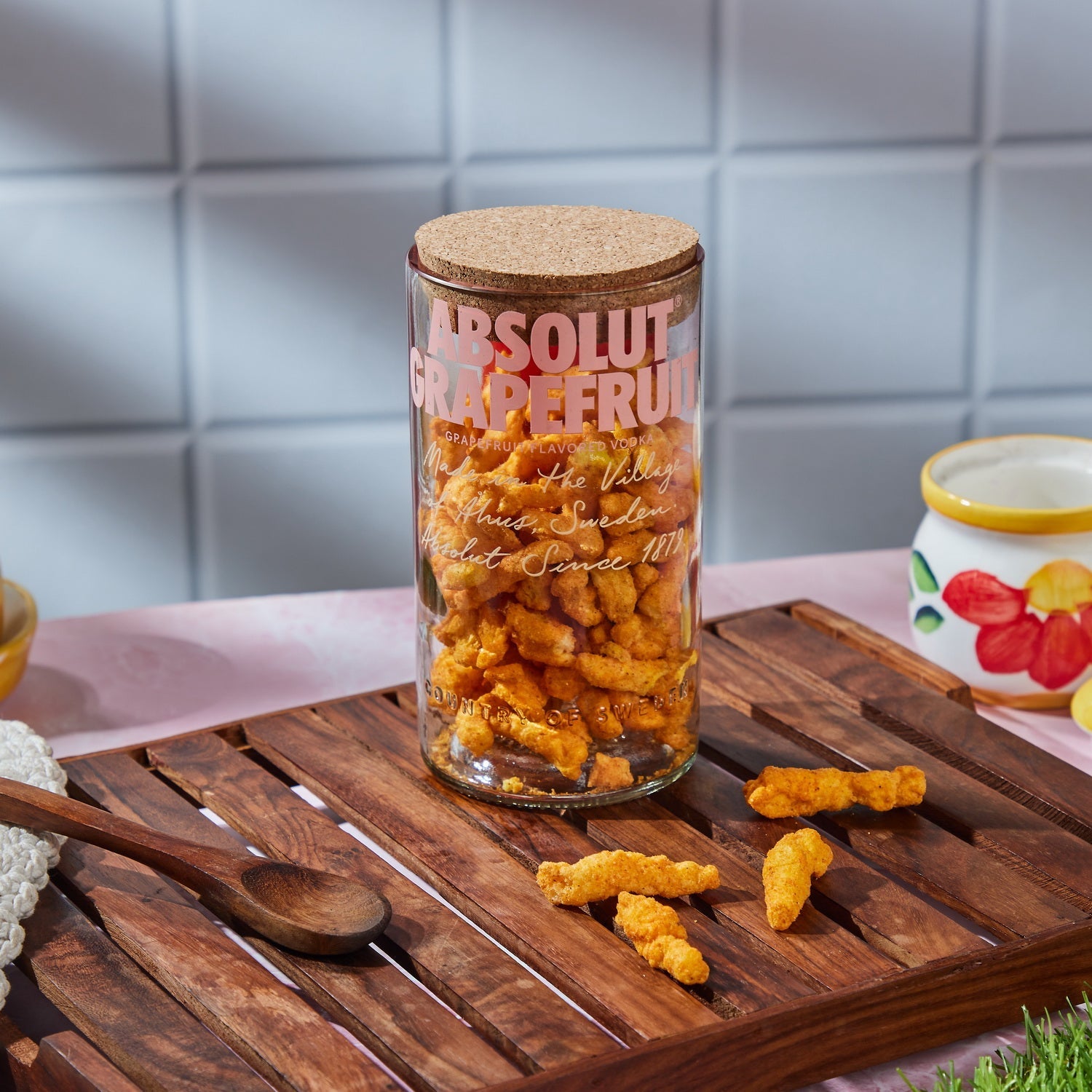 Absolut Grapefruit Upcycled Glass Storage Jar