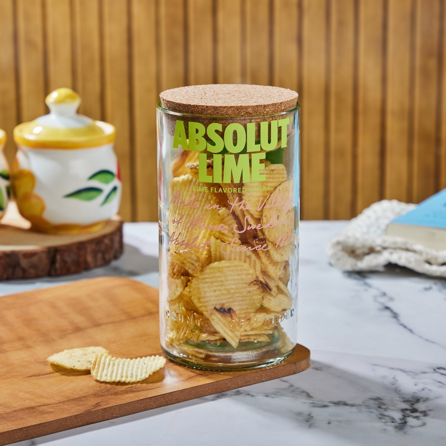 Absolut Lime Upcycled Glass Storage Jar
