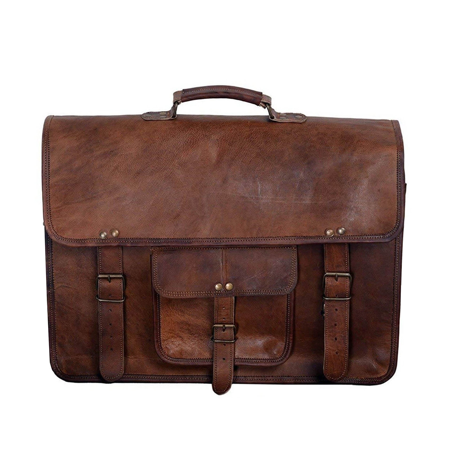 Leather Laptop Messenger Briefcase Bag