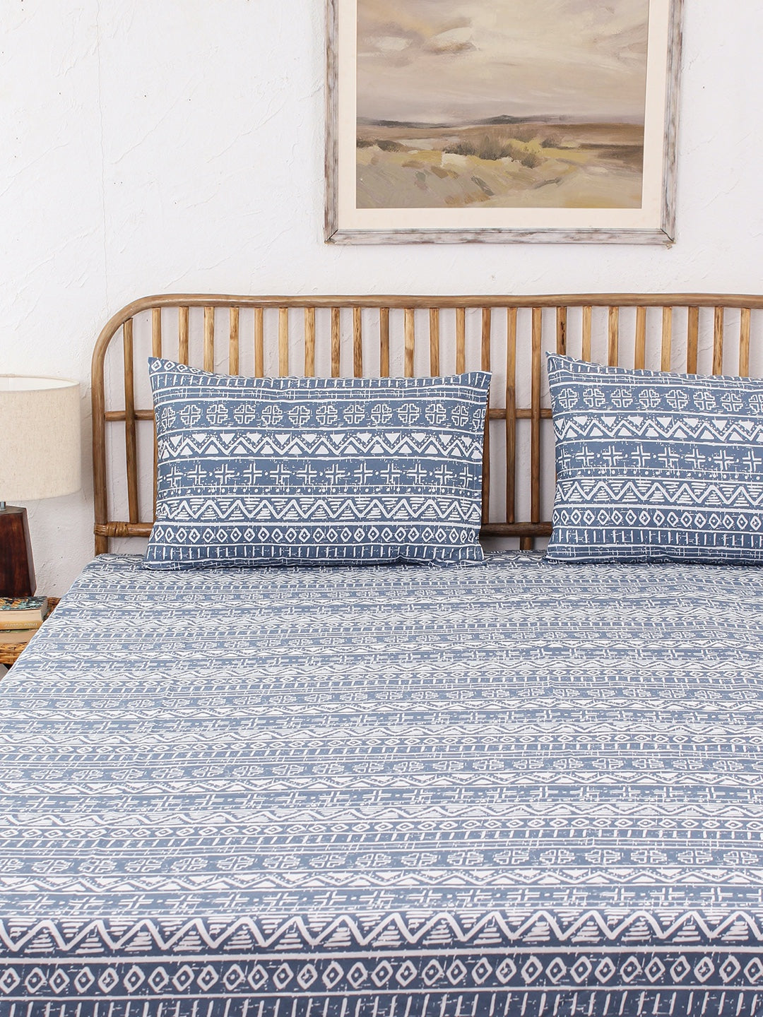 Kullu Patti Bed Set (DDH) (Blue)