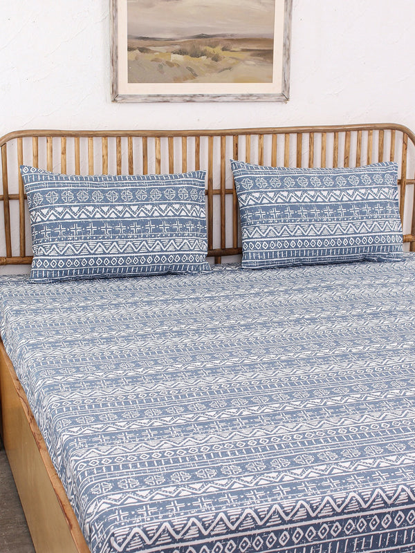Kullu Patti Bed Set (DDH) (Blue)
