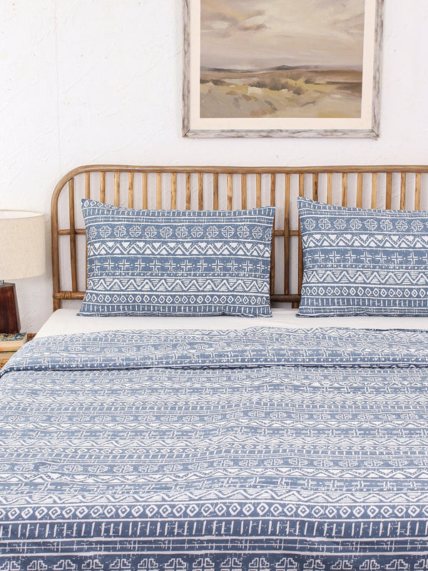Kullu Patti Bed Set (DDH) (Blue)
