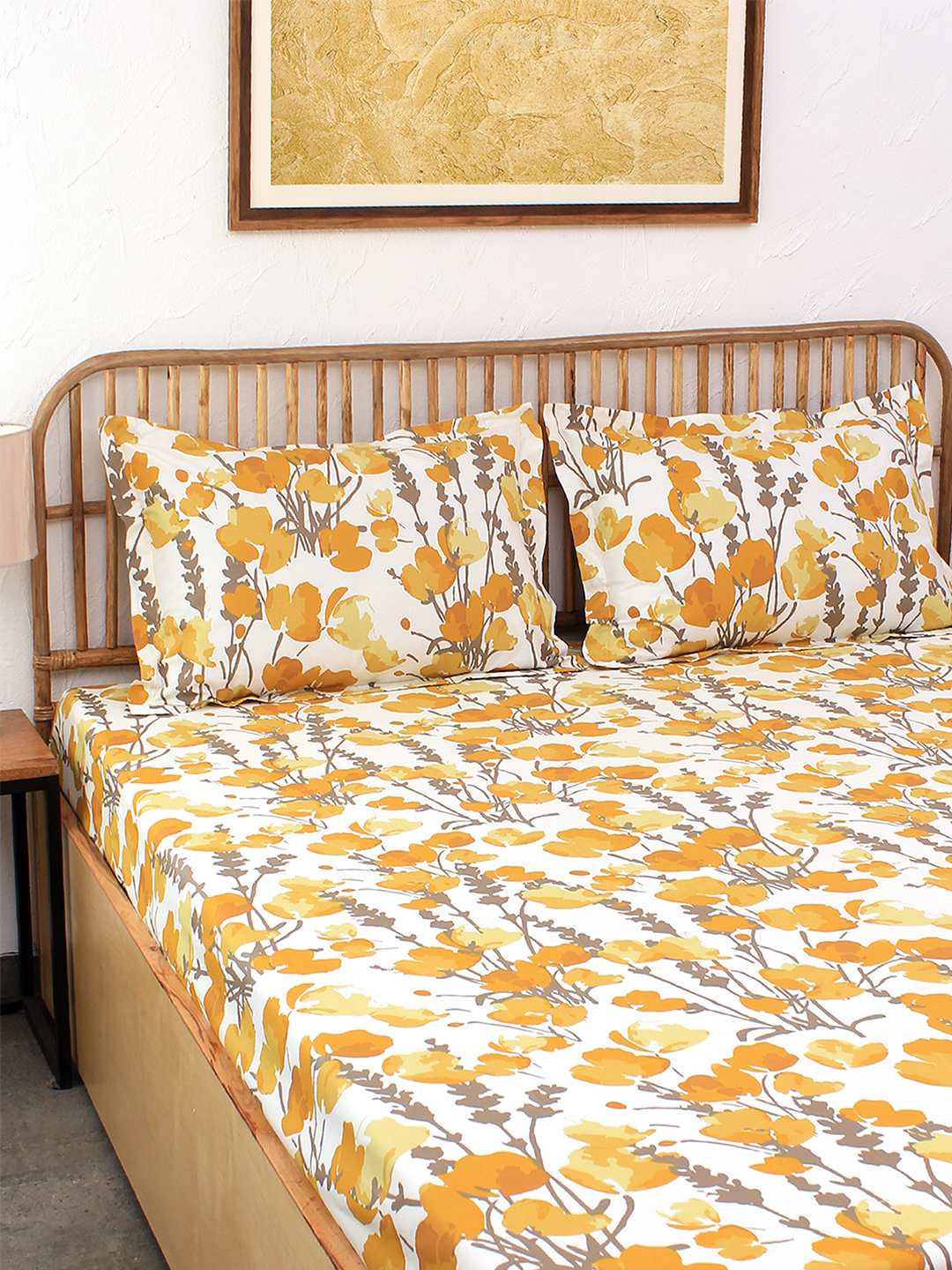 Himalayan Poppie Bedsheet Set (Yellow)