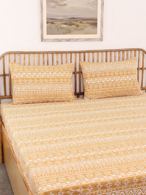 Kullu Patti Single Bedsheet Set (Yellow)