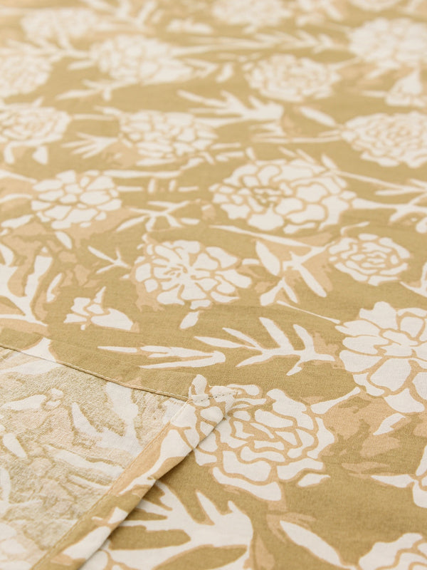 Genda Phool 1 Double Bed Sheet & 2 Pillow Covers + 2 Pillow Filler (Beige)