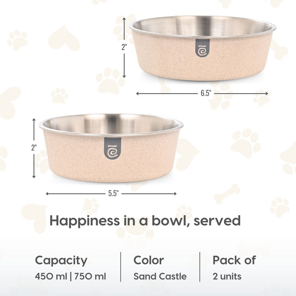 Earth Friendly Bella Pet Bowls | Set of 2