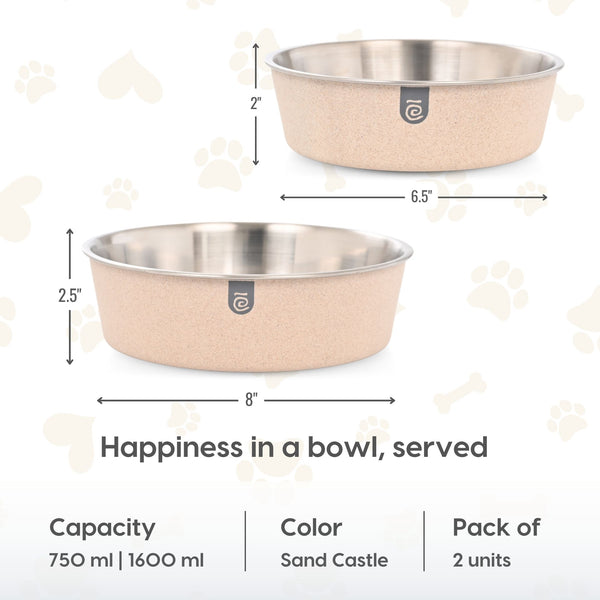 Earth Friendly Bella Pet Bowls | Set of 2