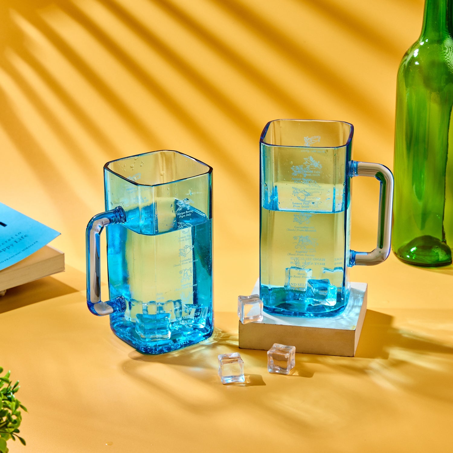 Bombay Sapphire Mug Set of 2 – Handcrafted Elegance from Iconic Bottles