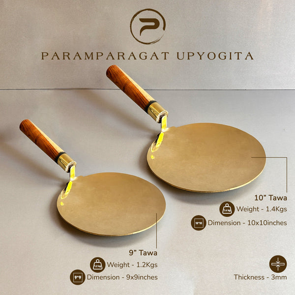 Paramparagat Upyogita Chaitanya Heavy Brass Tawa 9'