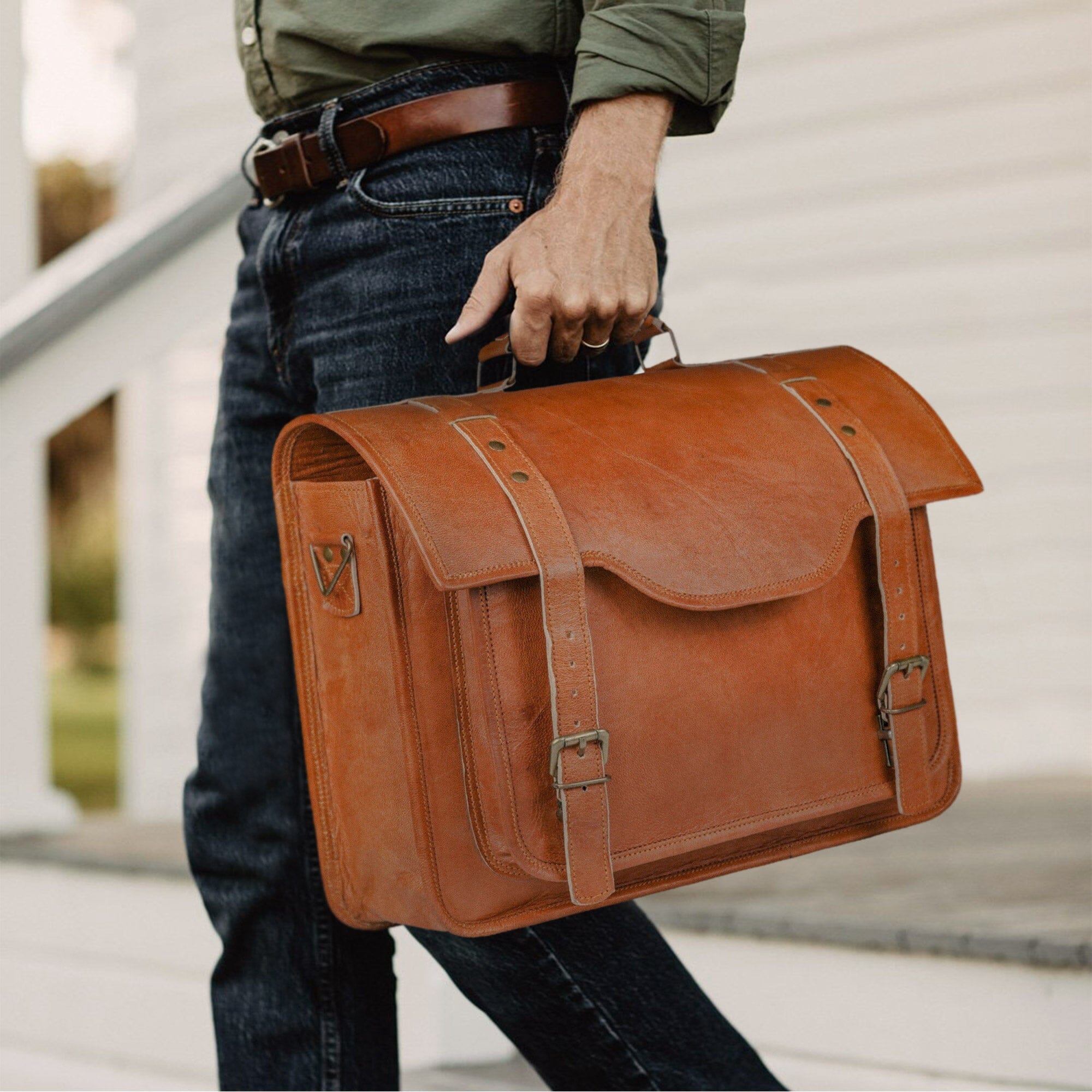 Shop Leather Crossbody Messenger Bag from Classy Leather Bags Bags