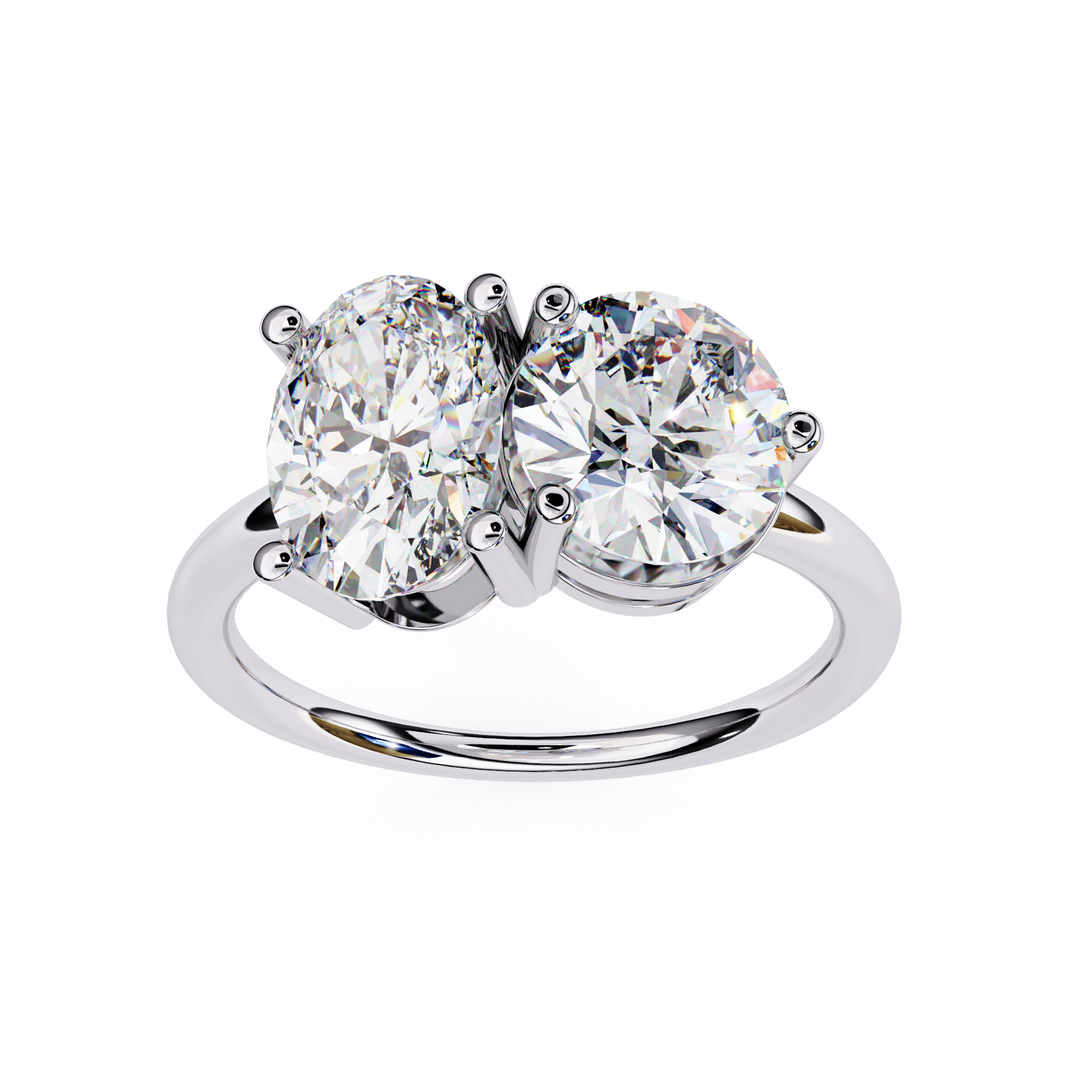 Oval Toi et Moi Ring