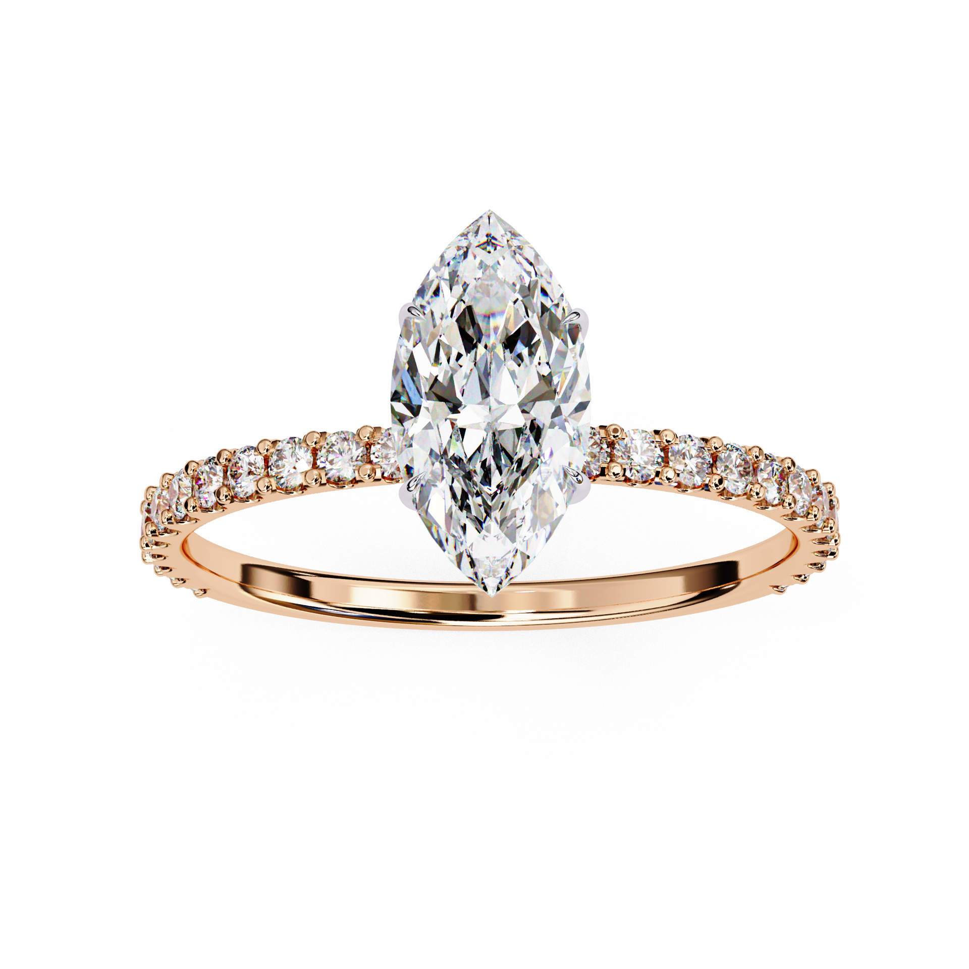 Solitaire Marquise with side diamond