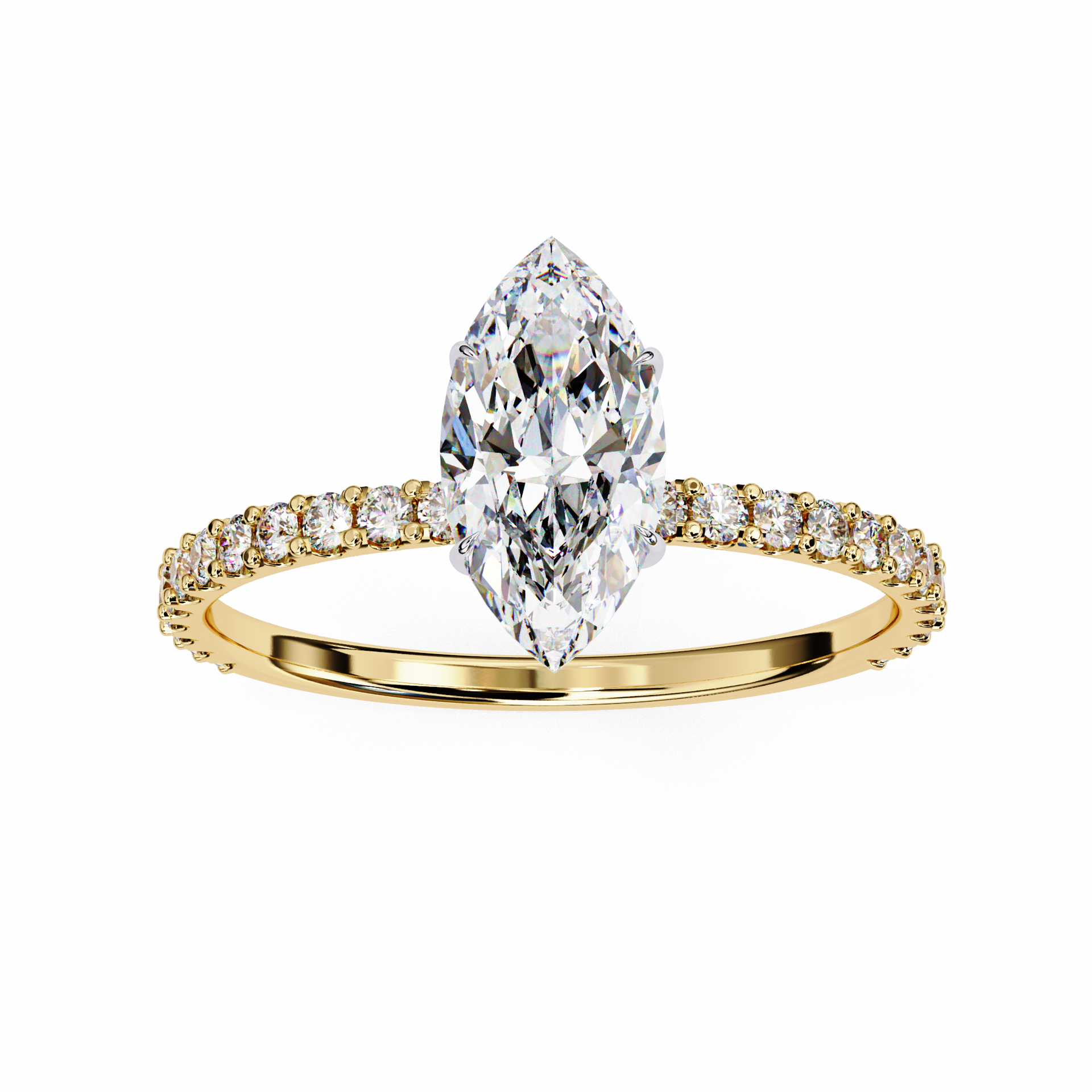 Solitaire Marquise with side diamond