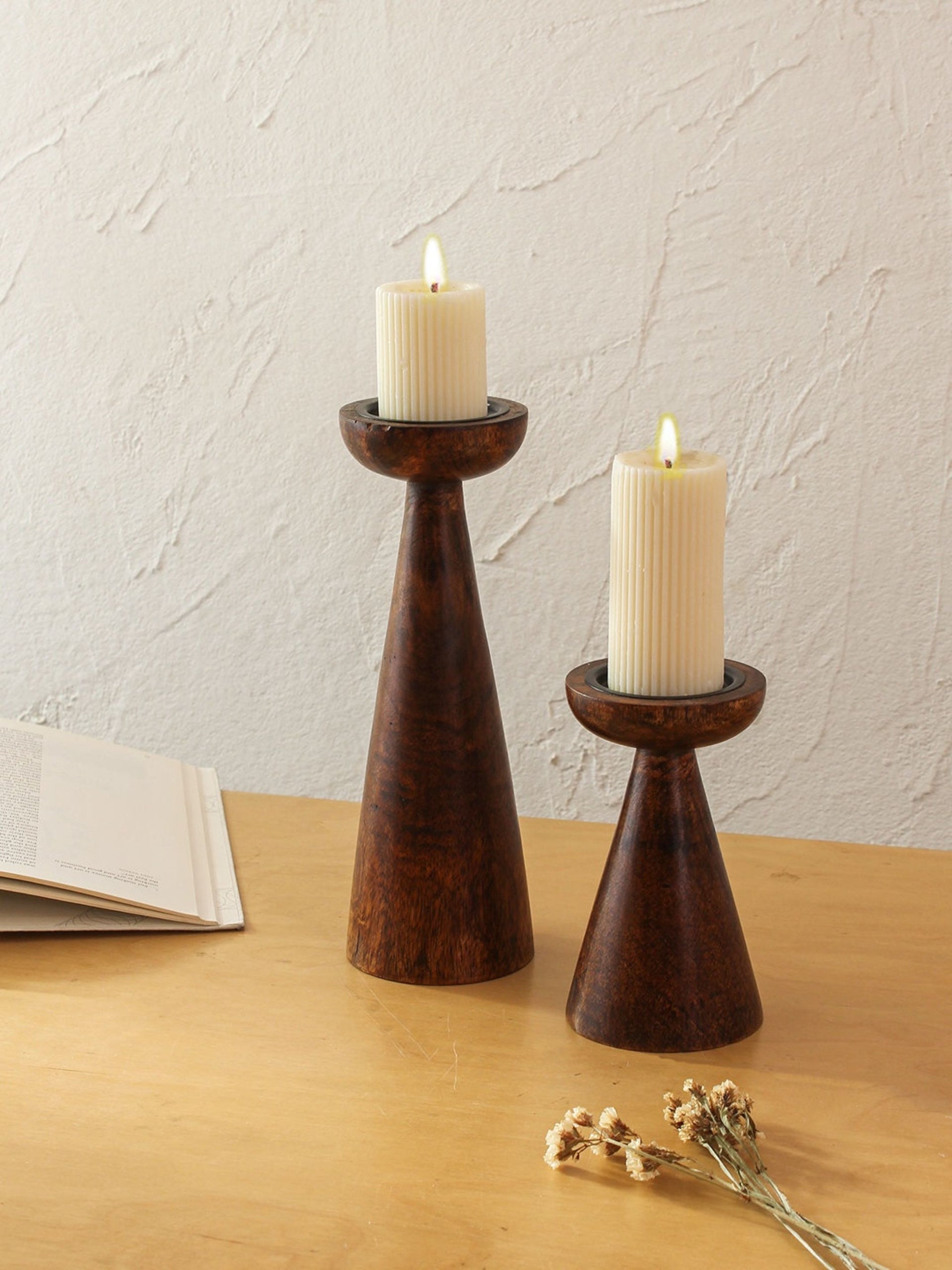 Pillar Candle Stand Set - Saddle