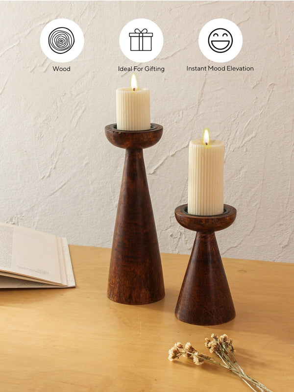 Pillar Candle Stand Set - Saddle