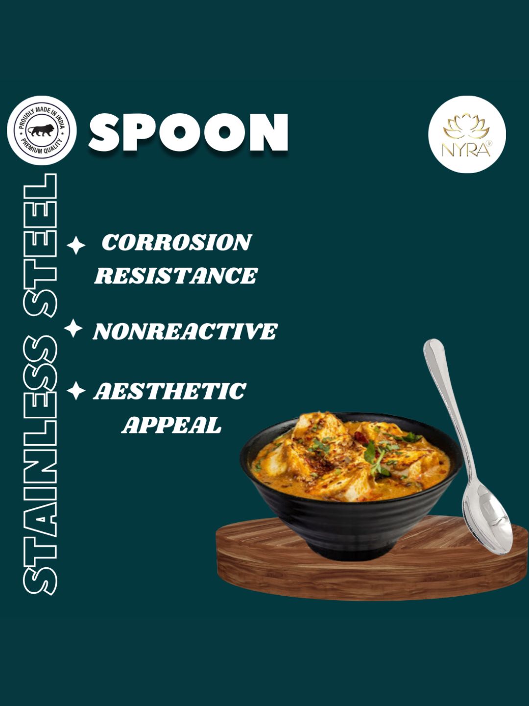Features of Stainless Steel Set of 12 Spoons 