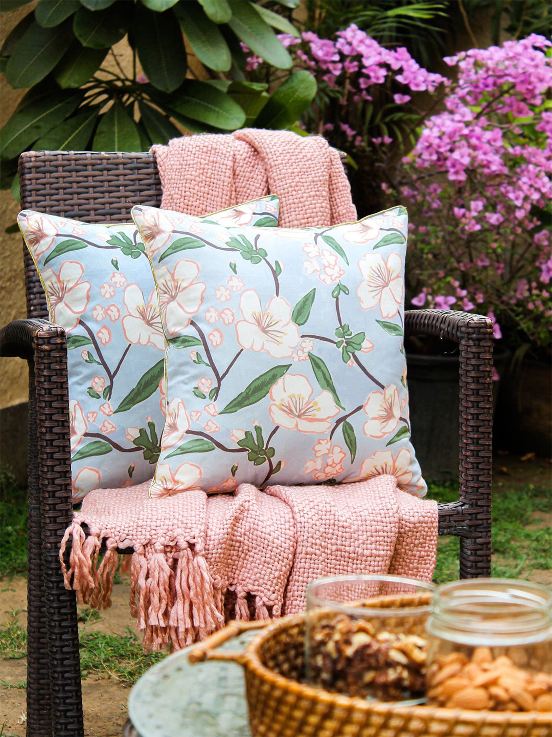 Cushion Cover - Blue Badamwari Set of 2