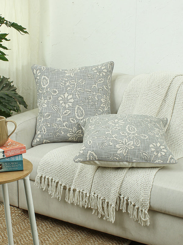 Botanical Garden Set Of 2 Cushion Covers - (Grey) - 50x50cm