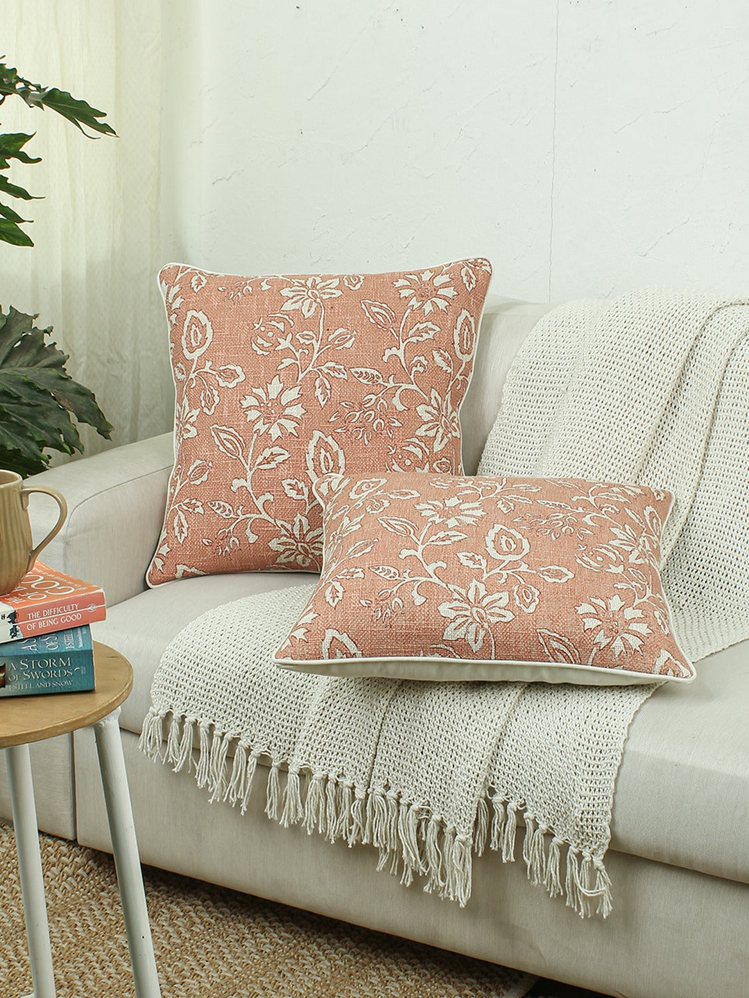 Botanical Garden Set Of 2 Cushion Covers - (Rust) - 50x50cm