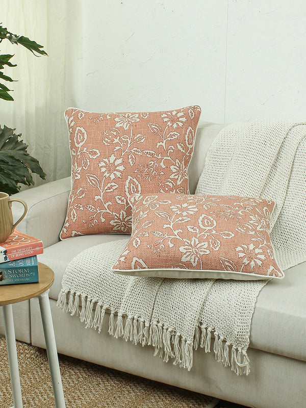 Botanical Garden Set Of 2 Cushion Covers - (Rust) - 50x50cm