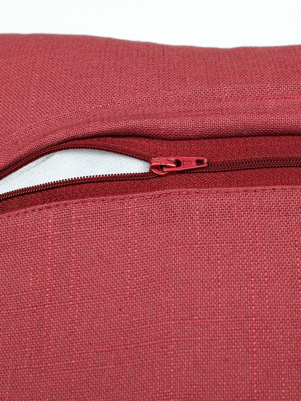 Herringbone Set Of 2 Cushion Covers - (Rust) - 40x40cm