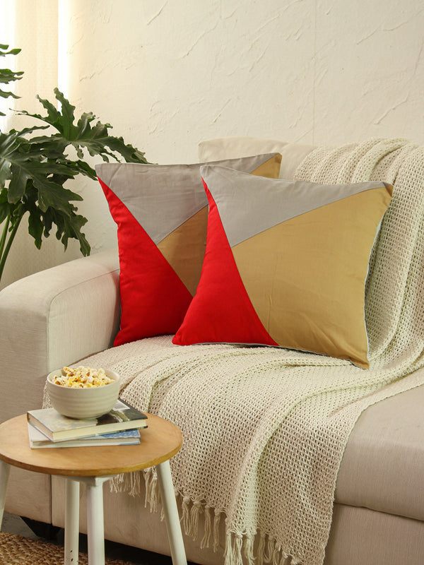 Jyamiti - Set Of 2 Cushion Covers (Red) - Medium