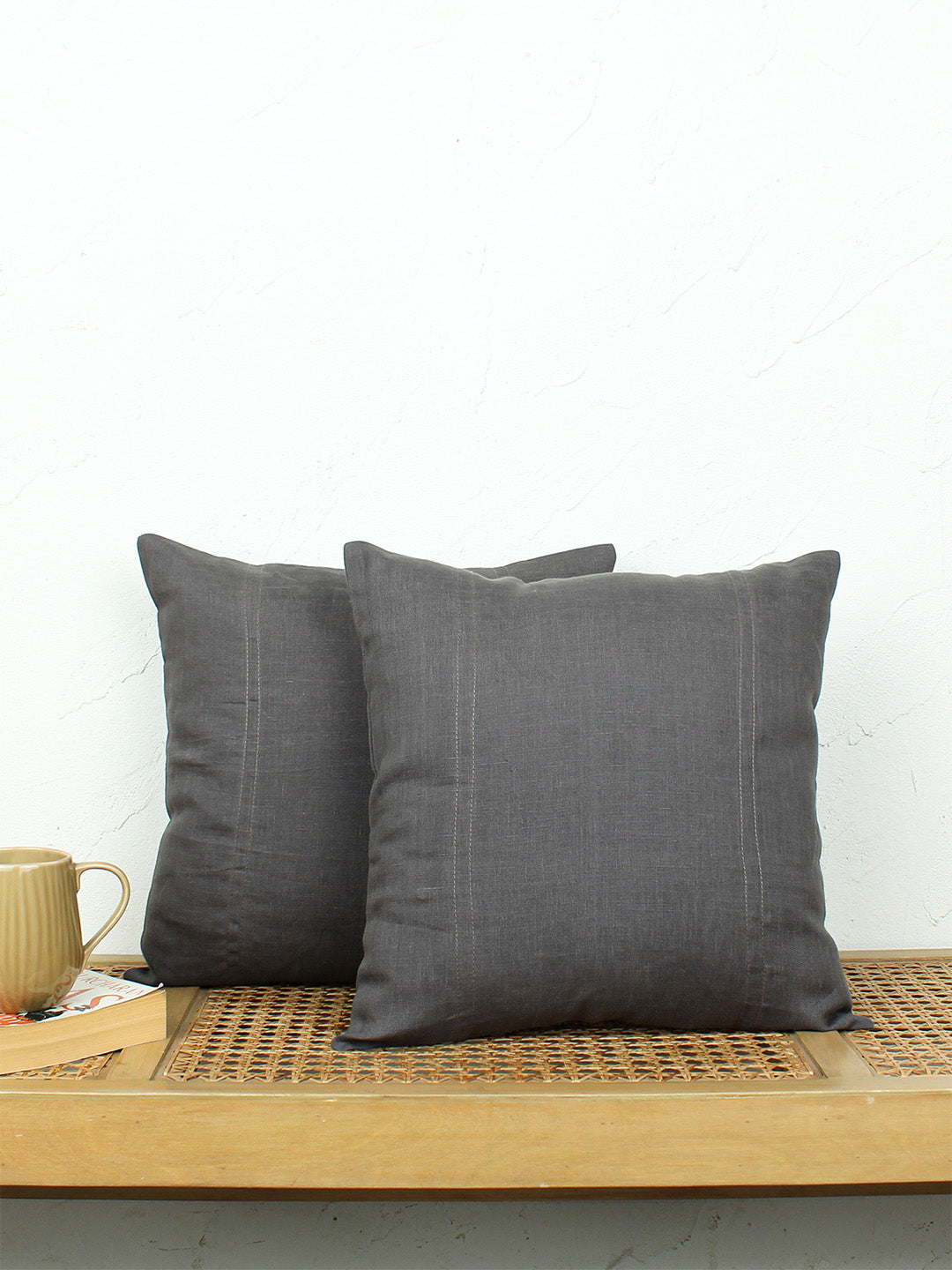 Megh Set Of 2 Cushion Covers - (Black) - 40x40cm
