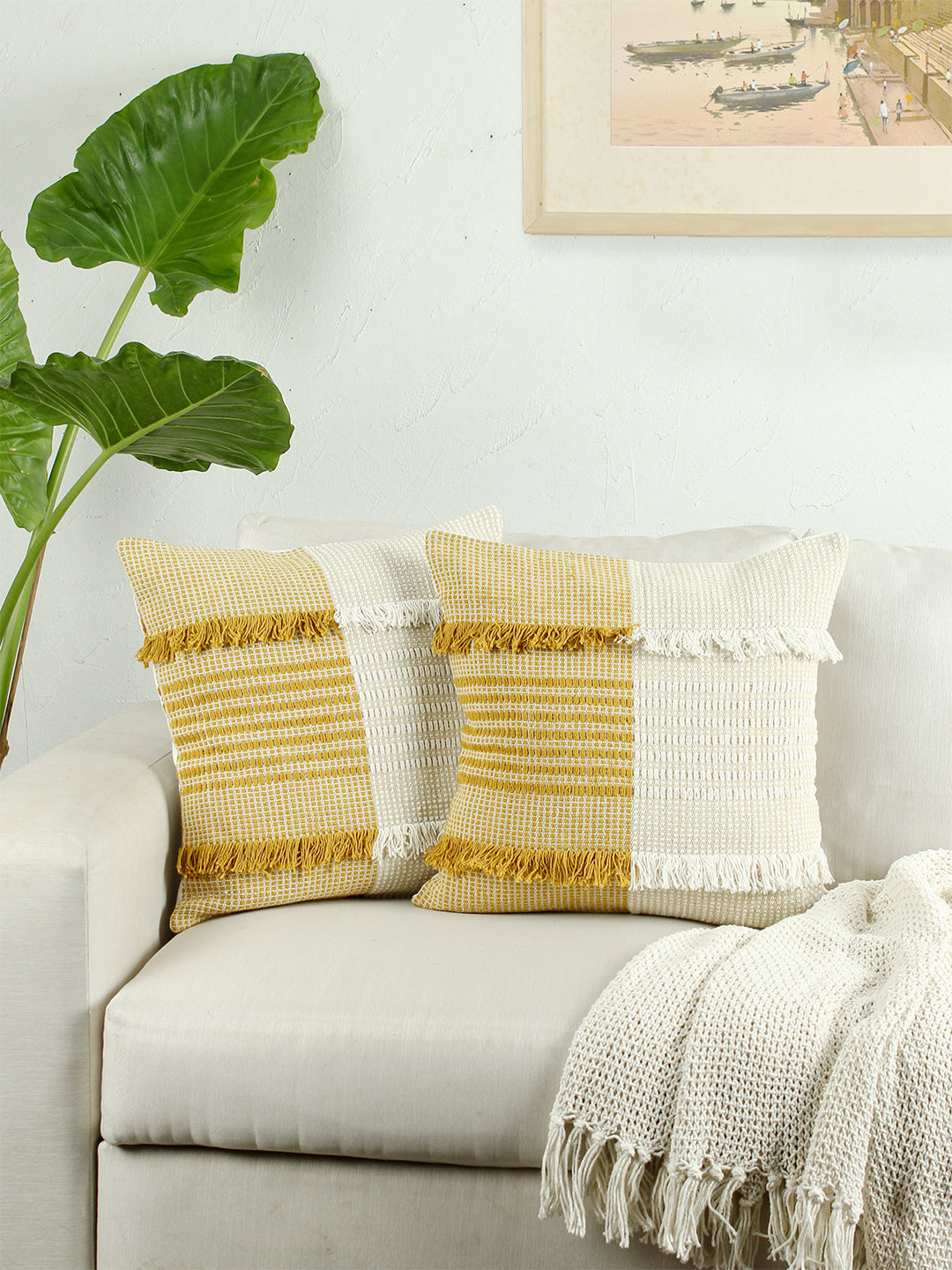 Neerja Set Of 2 Cushion Covers (Yellow)