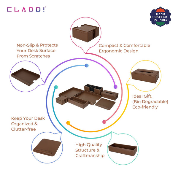 6-in-1 Leather Office Desk Set | Best Seller