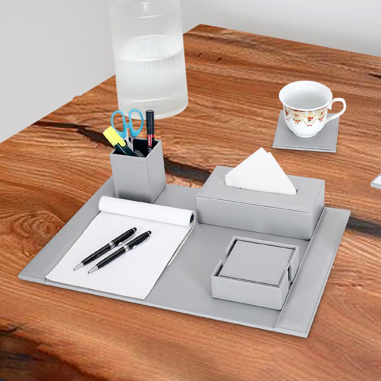 5-in-1 Grey Office Desk Organiser