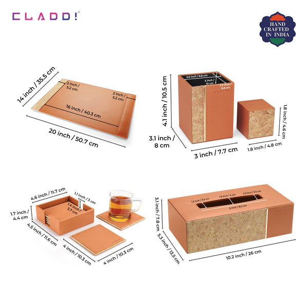 5-in-1 Leather Office Desk Organiser