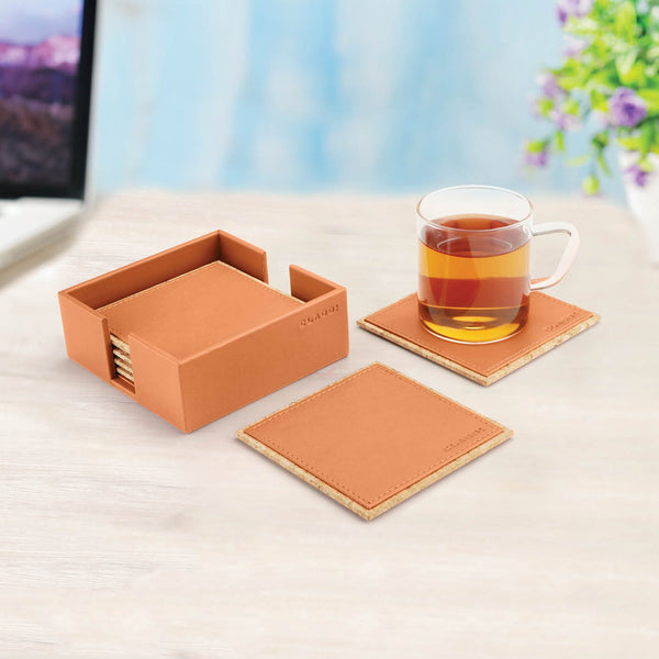 Square Leather Coaster | 50 % OFF