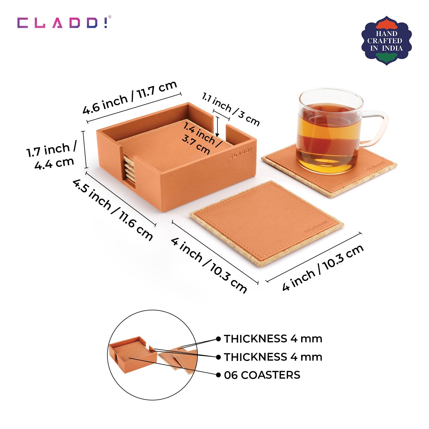 Square Leather Coaster | 50 % OFF