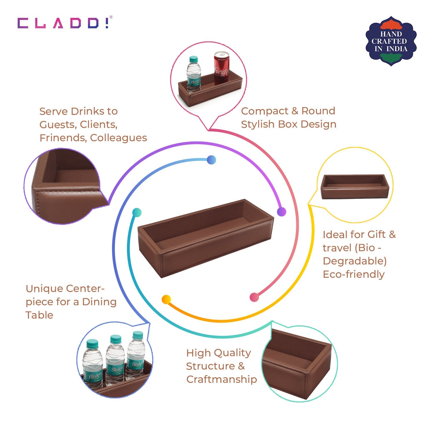 Leather Bottle Tray | 50% OFF Sale