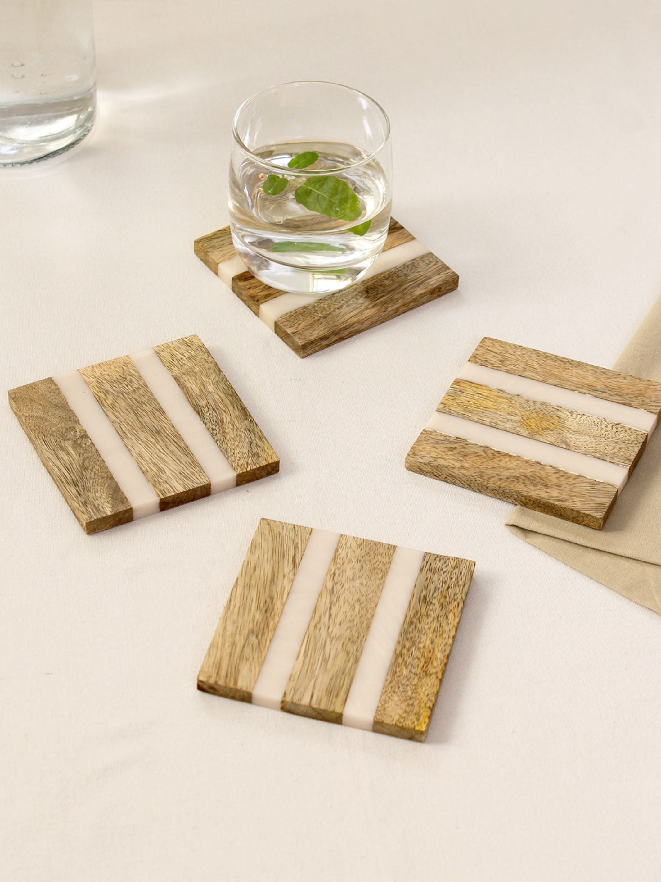 Wood & Resin Coaster Set of 4 - Kavvayi