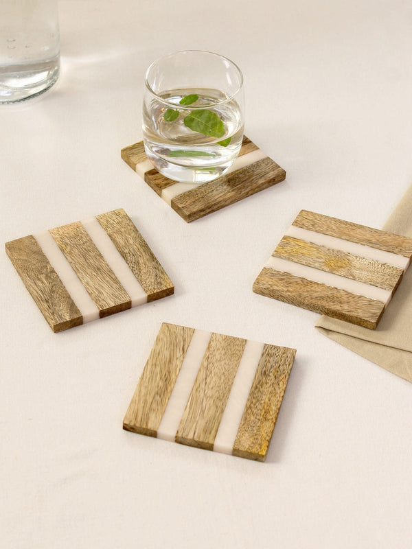 Wood & Resin Coaster Set of 4 - Kavvayi