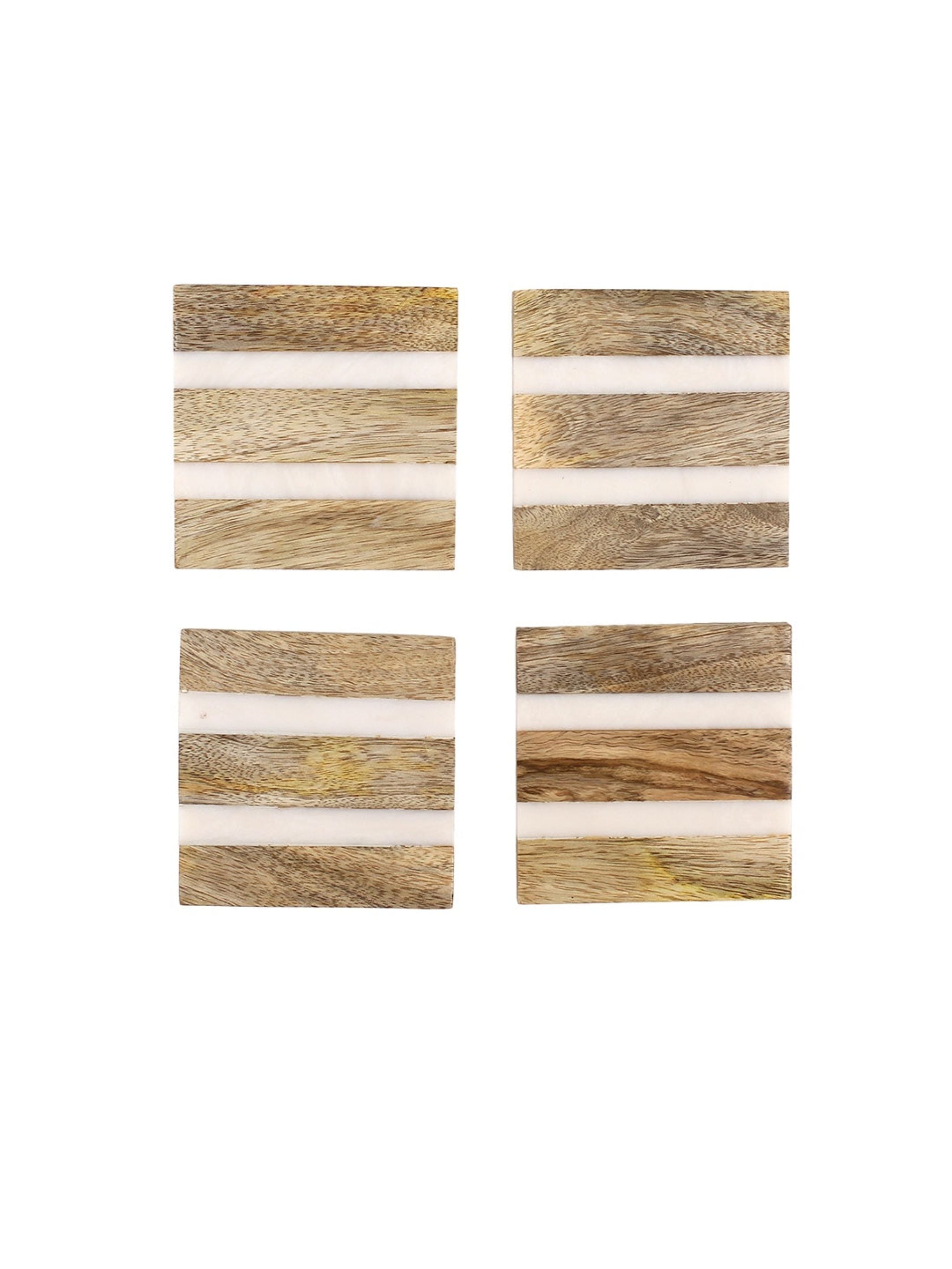 Wood & Resin Coaster Set of 4 - Kavvayi