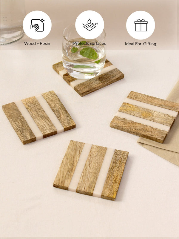 Wood & Resin Coaster Set of 4 - Kavvayi