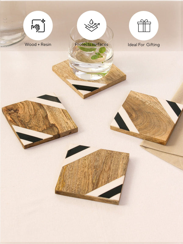 Wood & Resin Coaster Set of 4 - Netrani