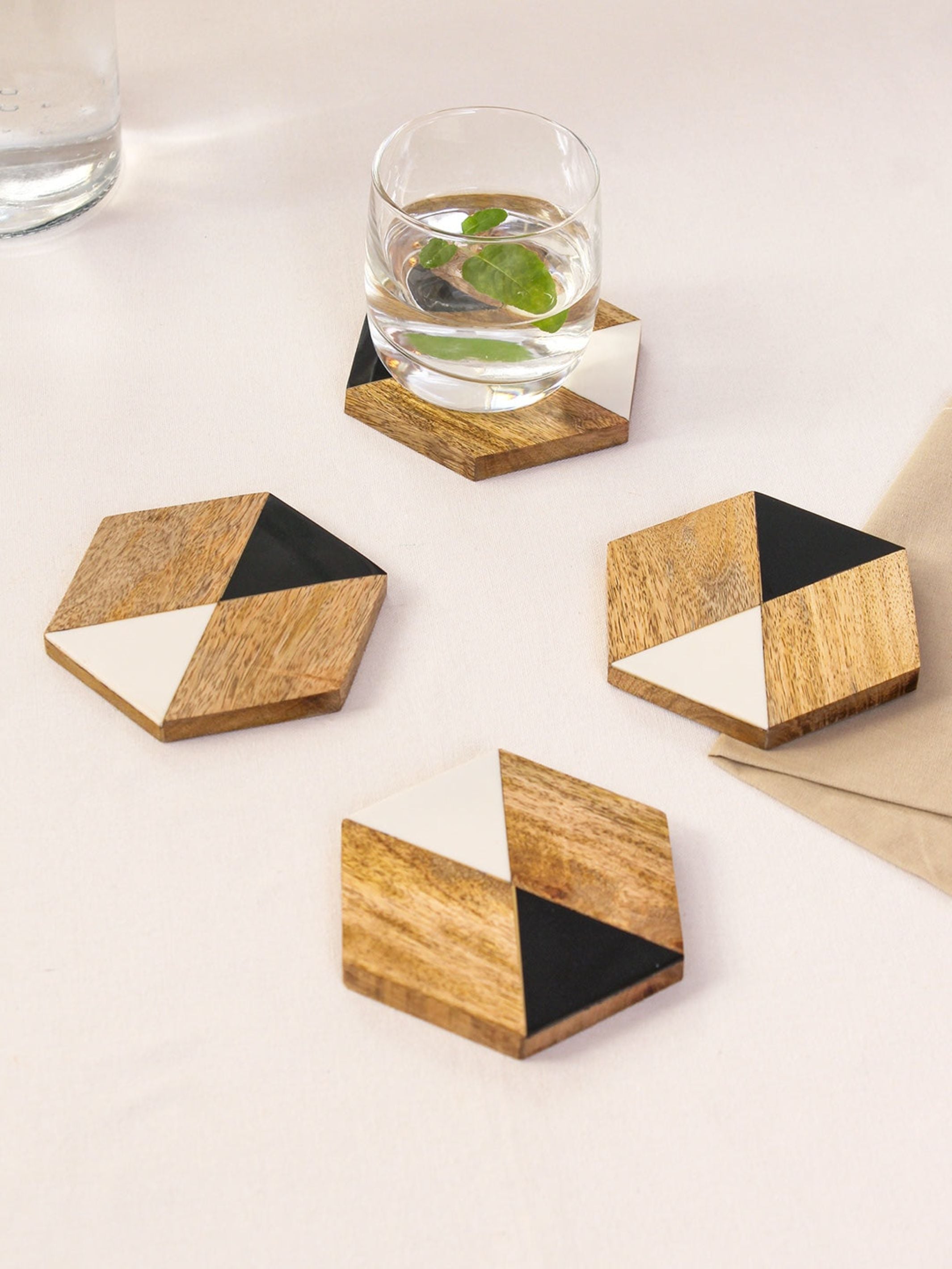 Wood & Resin Coaster Set of 4 - Pamban